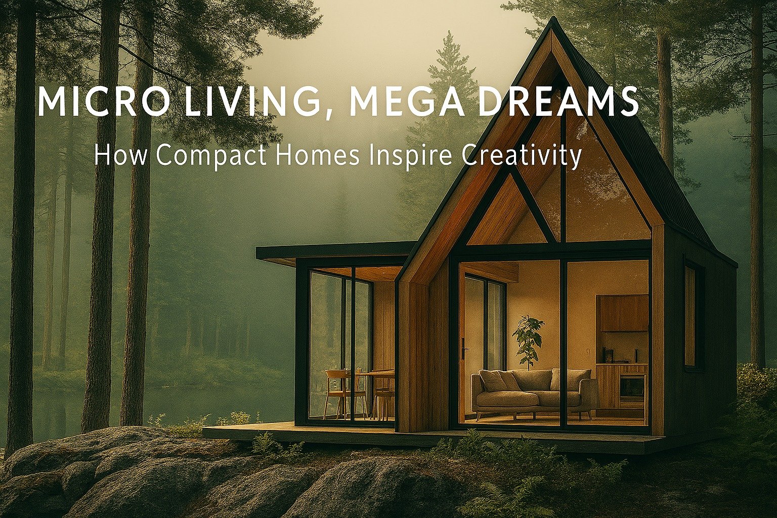 Smartly designed compact home with multifunctional furniture and natural lighting.